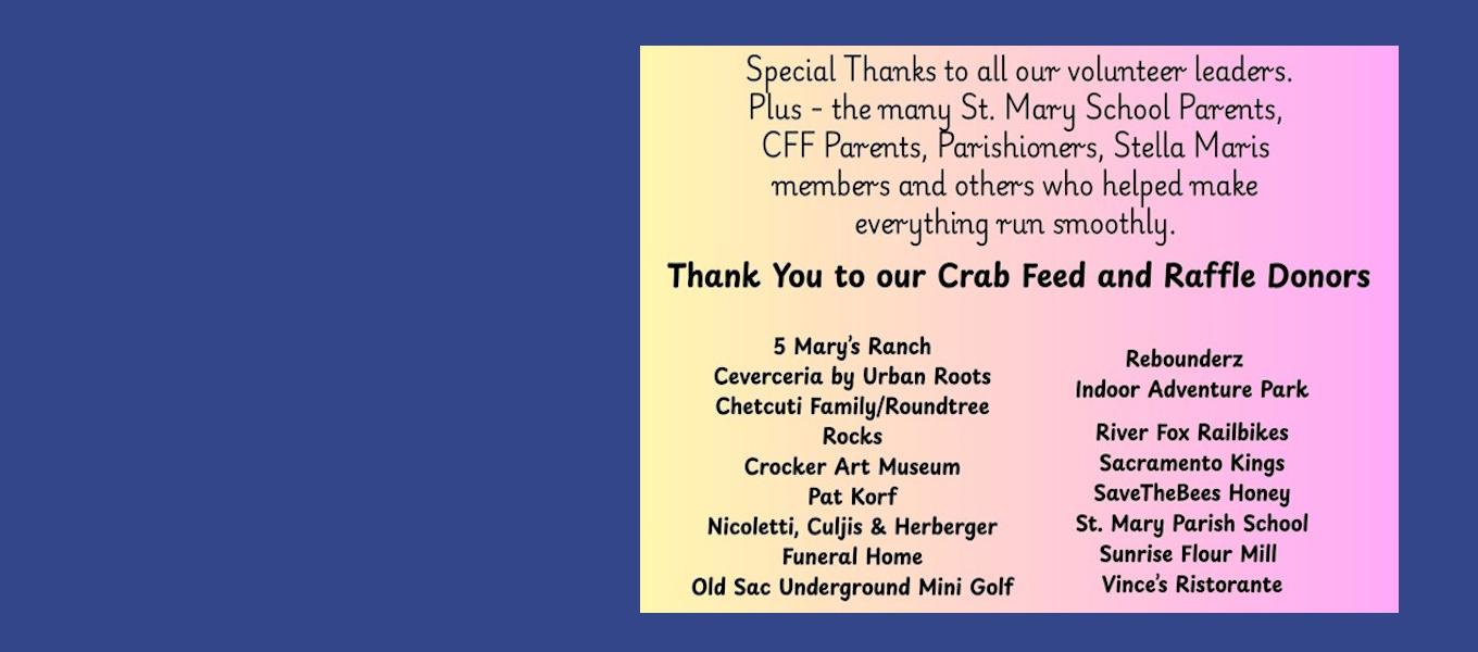 Crab Feed Thank You's