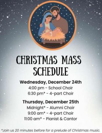 Christmas Mass Schedule